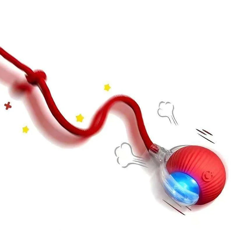 Cat Interactive Ball Toy, Automatic Rolling Ball with Tail, Rechargeable Smart Pet Interactive Toy, Intelligent Mouse for Cat